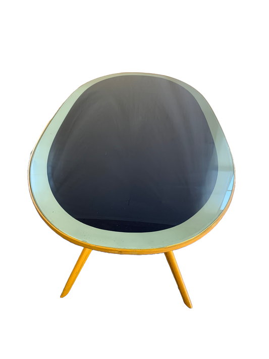 Vittorio Dassi oval-shaped glass table 1953